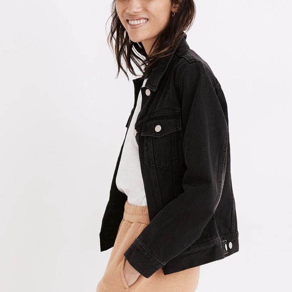 Madewell Denim Lunar Black Wash Jean Jacket Women’s Size Small NWOT - Picture 12 of 12